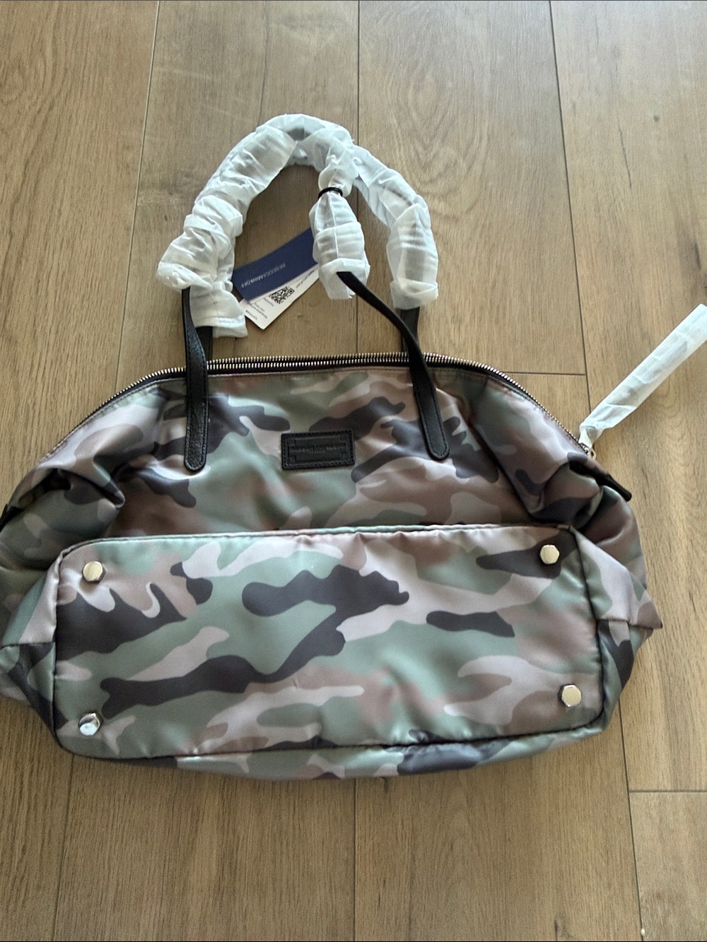 NEW Rebecca Minkoff Camo Washed Nylon Tote Bag - Green Camo - Picture 8 of 14